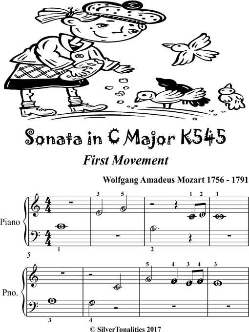 Title details for Sonata in C Major K545 First Movement Beginner Piano Sheet Music by Wolfgang Amadeus Mozart - Wait list